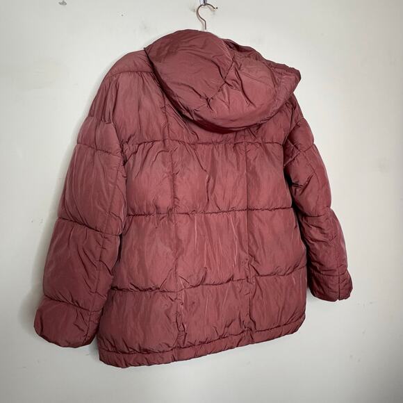 Oof Wear Quilted Puffer Jacket Coat Women’s Size 38 Pink Hooded Full Zip - Picture 7 of 12